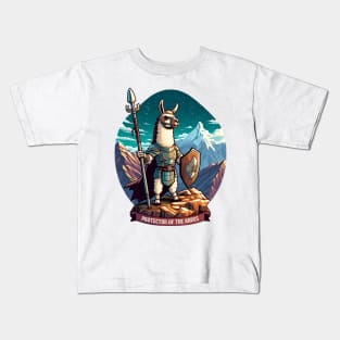 llama warrior lovers Kids T-Shirt